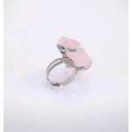 Χειροποίητο δαχτυλίδι από ρόζ χαλαζία